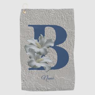 Hibisken Blume Monogram Initial B Ihr Name Golfhandtuch