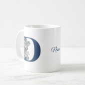Hibisken Blume Monogram Initial D Ihr Name Kaffeetasse (Vorderseite Links)