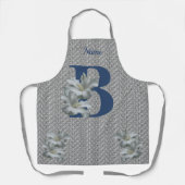 Hibisken Blume Monogramm Anfangsname B Schürze (Vorderseite)