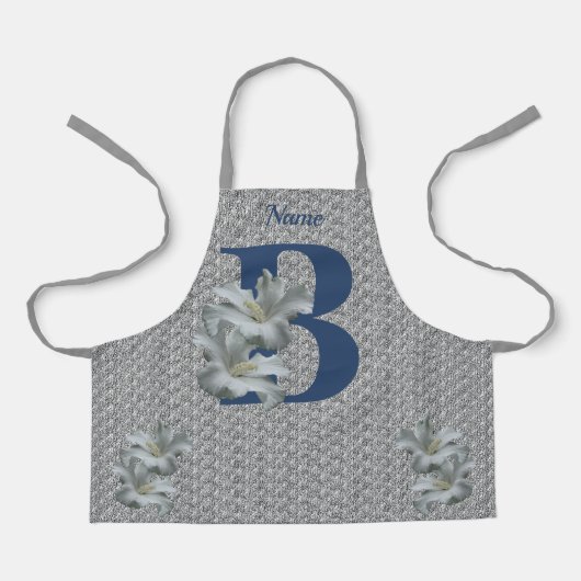 Hibisken Blume Monogramm Anfangsname B Schürze (Vorderseite)