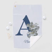 Hibisken-Blume-Monogramm Initial A Your Name Golfhandtuch (Insitu)