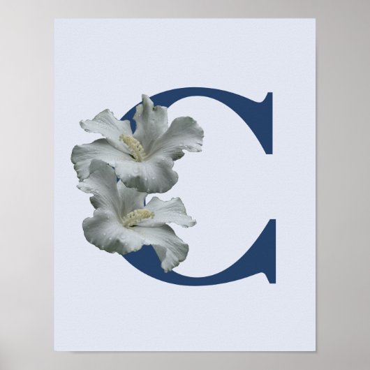 Hibisken Blume Monogramm Initial C Poster (Vorne)