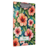 Hibisken Blume Muster digitale Kunst/ Personalisie Klemmbrett (Rechts)