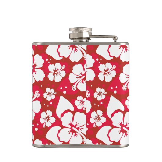 Hibisken-Blume-Muster Flachmann (Rückseite)