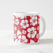 Hibisken-Blume-Muster Jumbo-Tasse (Vorderseite Rechts)