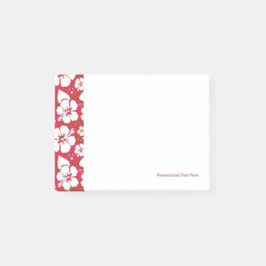 Hibisken-Blume-Muster Post-it Klebezettel (Vorderseite)