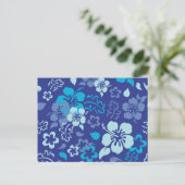 Hibisken-Blume-Muster Postkarte (Stehend Vorderseite)