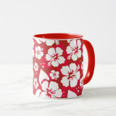 Hibisken-Blume-Muster Tasse (VorderseiteRechts)