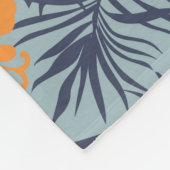 Hibisken Blume nahtlos Muster, Vintage Blumenmuste Fleecedecke (Ecke)