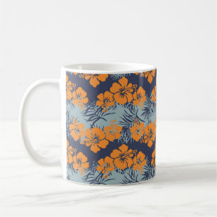 Hibisken Blume nahtlos Muster, Vintage Blumenmuste Kaffeetasse
