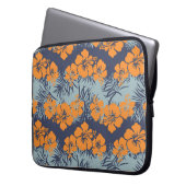 Hibisken Blume nahtlos Muster, Vintage Blumenmuste Laptopschutzhülle (Vorderseite Links)