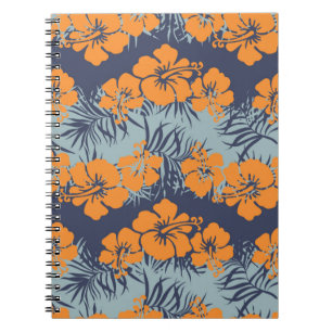 Hibisken Blume nahtlos Muster, Vintage Blumenmuste Notizblock