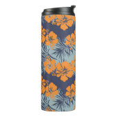 Hibisken Blume nahtlos Muster, Vintage Blumenmuste Thermosbecher (Nach links gedreht)