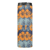 Hibisken Blume nahtlos Muster, Vintage Blumenmuste Thermosbecher (Rückseite)