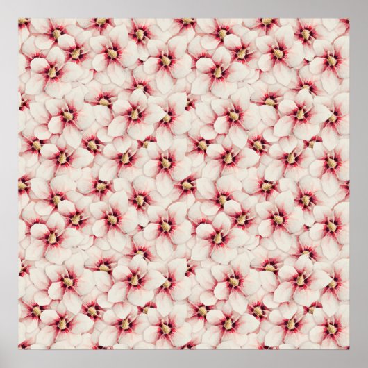 Hibisken Blume nahtlose Muster Poster (Vorne)