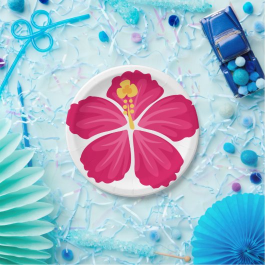 Hibisken-Blume Pappteller (Party)