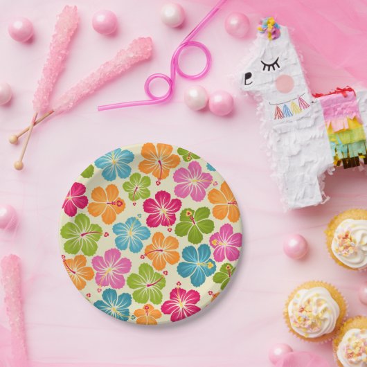 Hibisken-Blume Pappteller (Party)