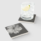 Hibisken Blume Steinuntersetzer (Seitenansicht)