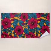 Hibisken-Blume Strandtuch (Vorderseite)