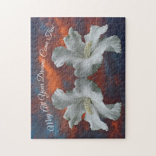 Hibisken Blume Träume wahr Inspiration Puzzle (Vertikal)
