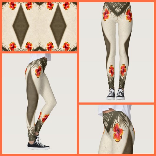 Hibisken Blume Tropische Flora Leggings