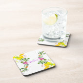 Hibisken Blume tropische Sommerblumen Getränkeuntersetzer (Rechte Seite)