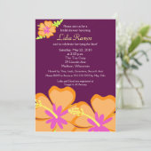 Hibisken Blume Tropisches 12x18 Brautparty Einladu Einladung (Stehend Vorderseite)