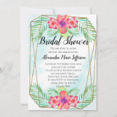 Hibisken Blume Watercolor Beach Brautparty Einladung (Vorderseite)