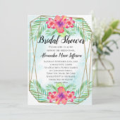 Hibisken Blume Watercolor Beach Brautparty Einladung (Stehend Vorderseite)