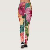 Hibisken Blumenmuster Leggings (Rückseite)