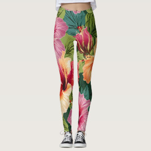 Hibisken Blumenmuster Leggings
