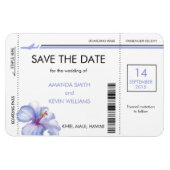 Hibisken Boarding Pass die Datumsmagnete auf Magnet (Horizontal)