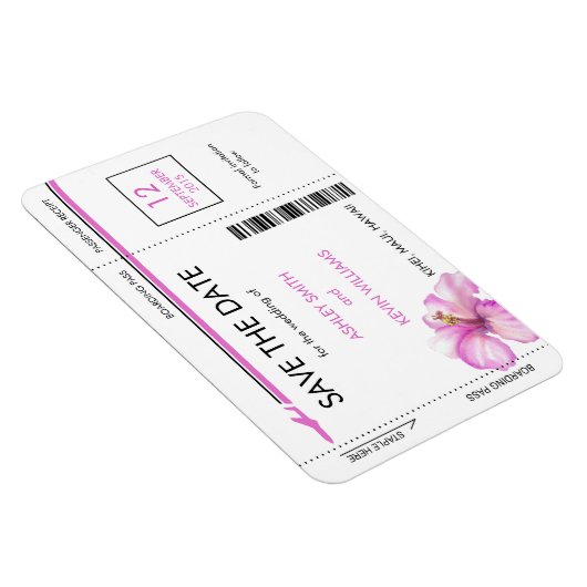 Hibisken Boarding Pass die Datumsmagnete auf Magnet (Rechte Seite)