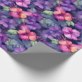 Hibisken (dunkel I) Geschenkpapier (Ecke)
