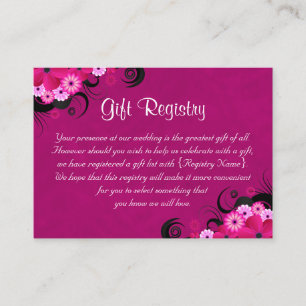 Hibisken Fuchsia Mini Wedding Gift Registry Begleitkarte