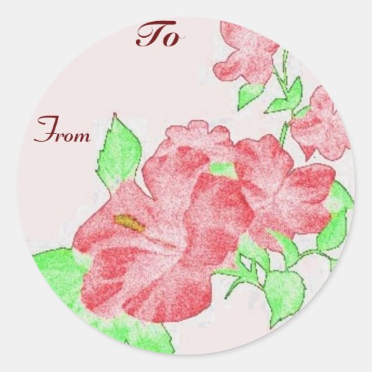 Hibisken-Geschenkticker Runder Aufkleber (Vorderseite)