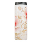 Hibisken Hinzufügen von Namen Peach Floral benutze Thermosbecher (Rückseite)