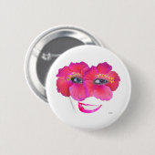 Hibisken mit Lächeln - Rosa Button (Vorne & Hinten)
