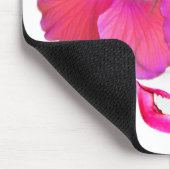 Hibisken mit Lächeln - Rosa Mousepad (Ecke)