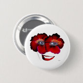 Hibisken mit Lächeln - rot und schwarz Button (Vorne & Hinten)