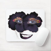 Hibisken mit Lächeln - Schwarz/Lila Mousepad (Mit Mouse)