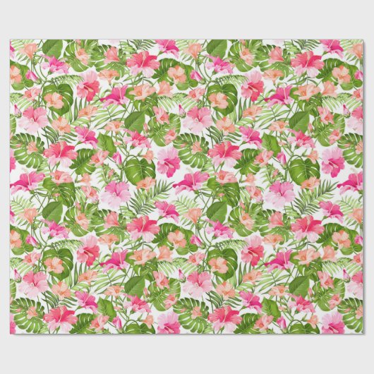 Hibisken Muster Geschenkpapier (Flach)