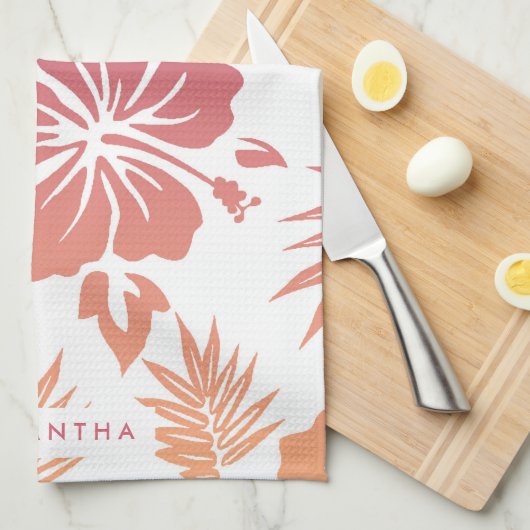 Hibisken Muster Geschirrtuch (Viertel Falte)