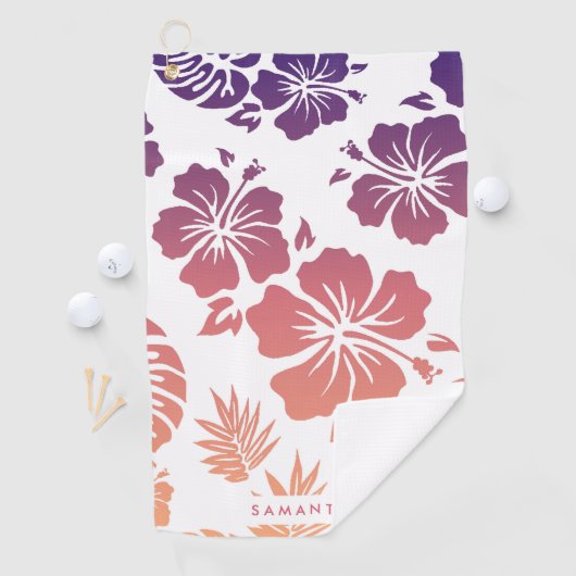 Hibisken Muster Golfhandtuch (Insitu)