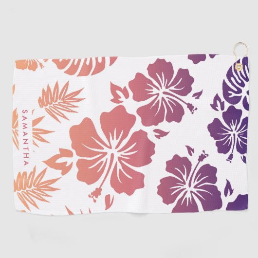 Hibisken Muster Golfhandtuch (Horizontal)