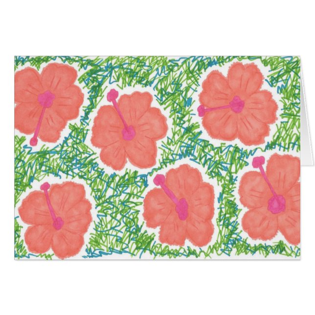 Hibisken Pop Art Pattern (Vorderseite (Horizontal))