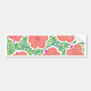 Hibisken Pop Art Pattern Autoaufkleber