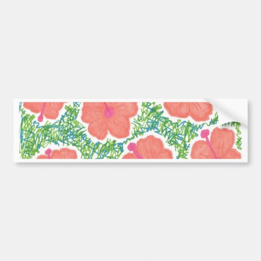 Hibisken Pop Art Pattern Autoaufkleber (Vorne)
