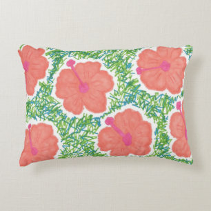 Hibisken Pop Art Pattern Zierkissen