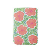 Hibisken Pop Muster Bath Mat Badematte (Vorderseite Vertikal)